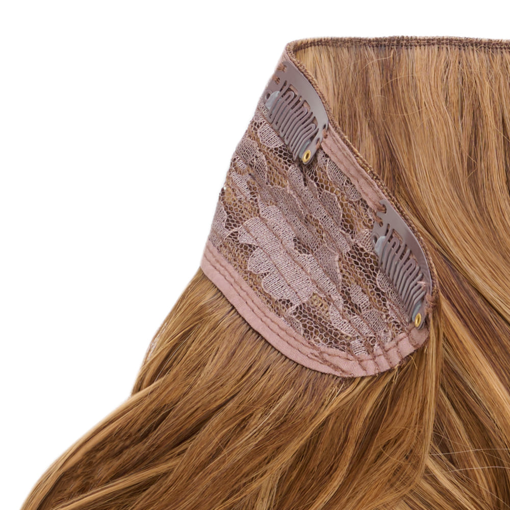 Stranded 20 Inch One Piece Curly Detailed Clip-in Section - Colour Honey Blonde