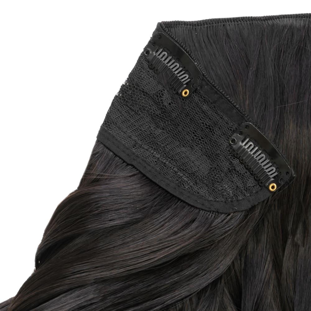 Stranded 20 Inch One Piece Curly Detailed Clip-in Section - Colour Off Black
