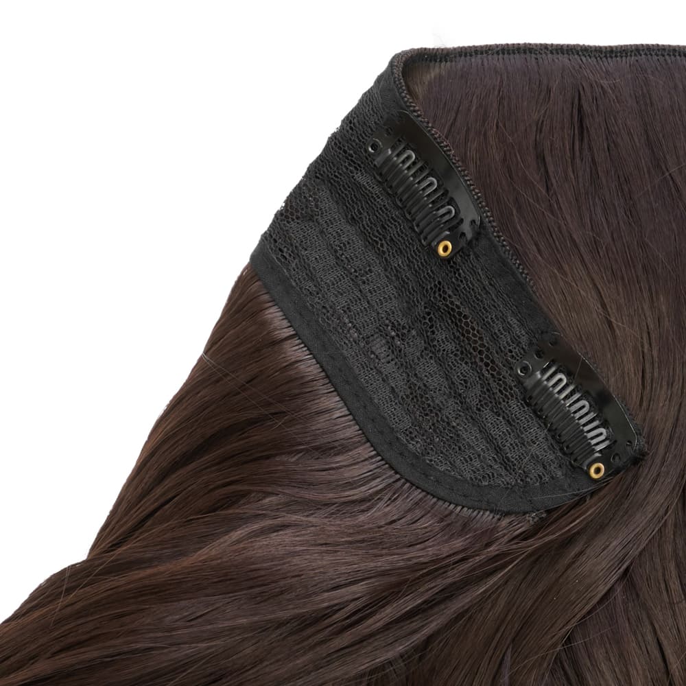 Stranded 20 Inch One Piece Wandwave Detailed Clip-in Section - Colour Chocolate Brown