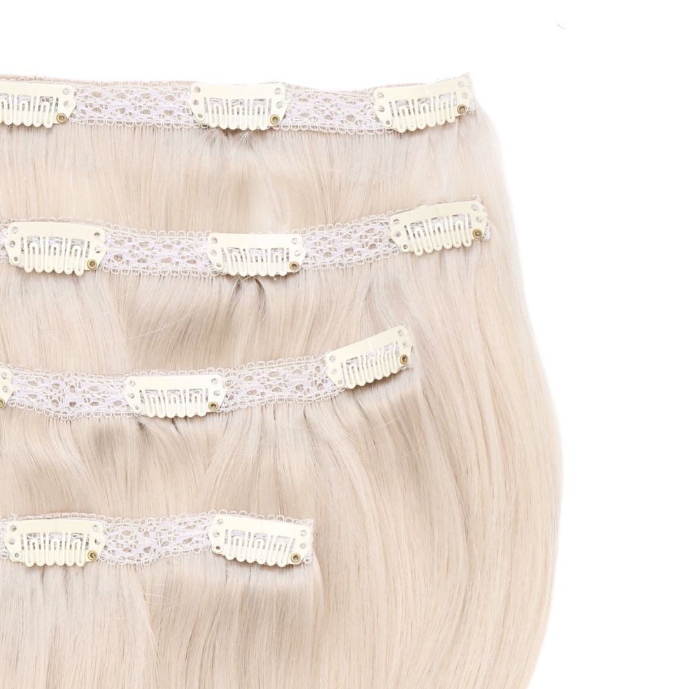 Stranded 20 Inch Lace Track 100% Human Hair Clip-in Extensions - Colour Light Ash Blonde