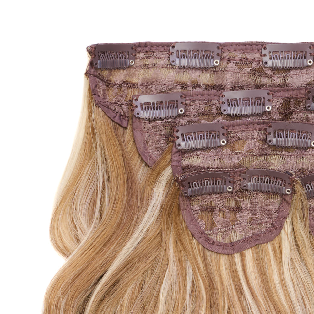 22 Inch Five Piece Synthetic Clip-in Extensions - Colour Highlighted Blonde