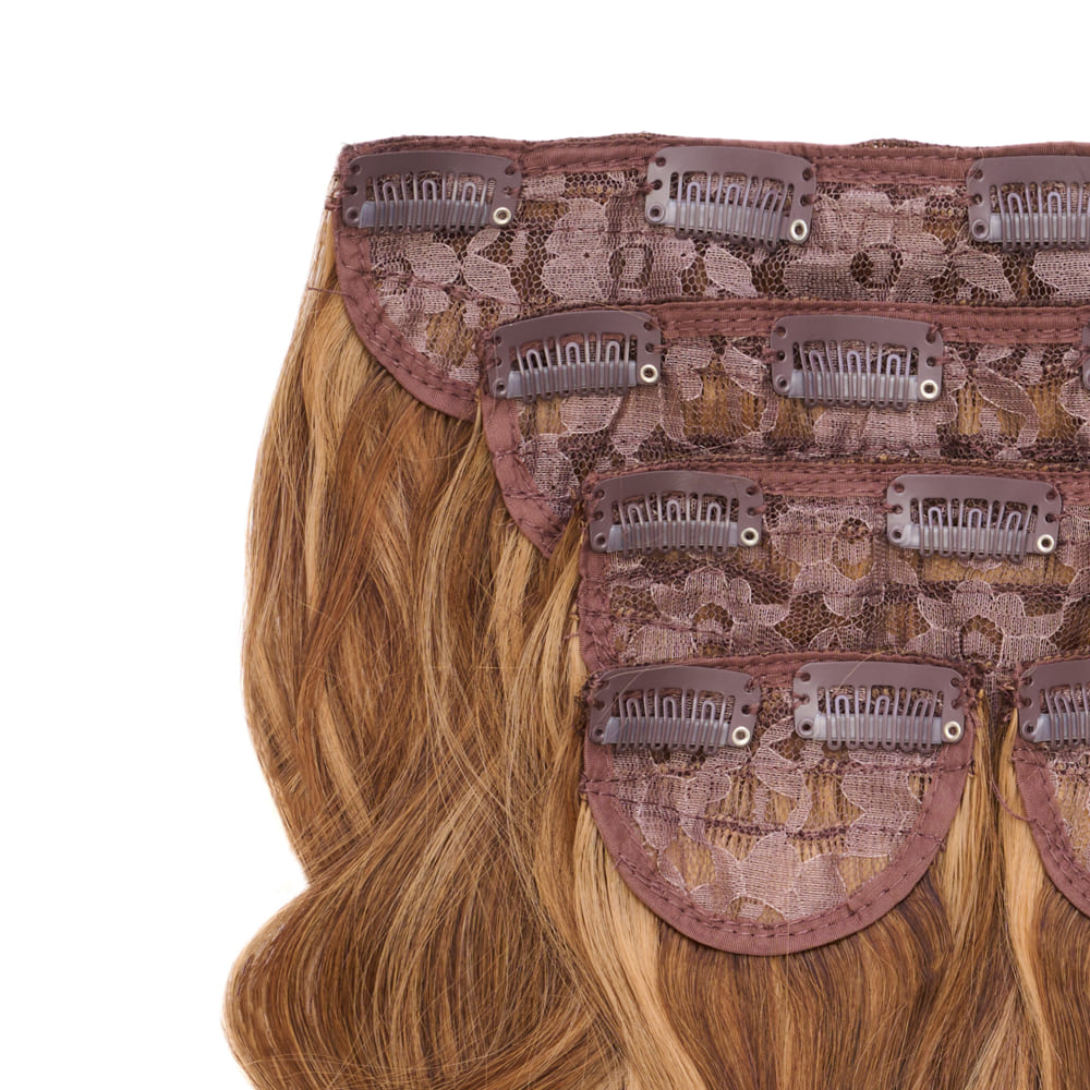 22 Inch Five Piece Synthetic Clip-in Extensions - Colour Honey Blonde