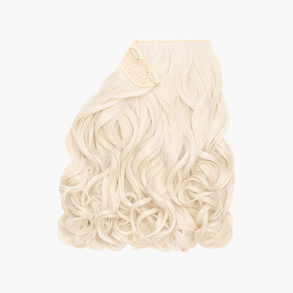 White Lily Stranded 16" One Piece Curly Clip-in Hair Extension