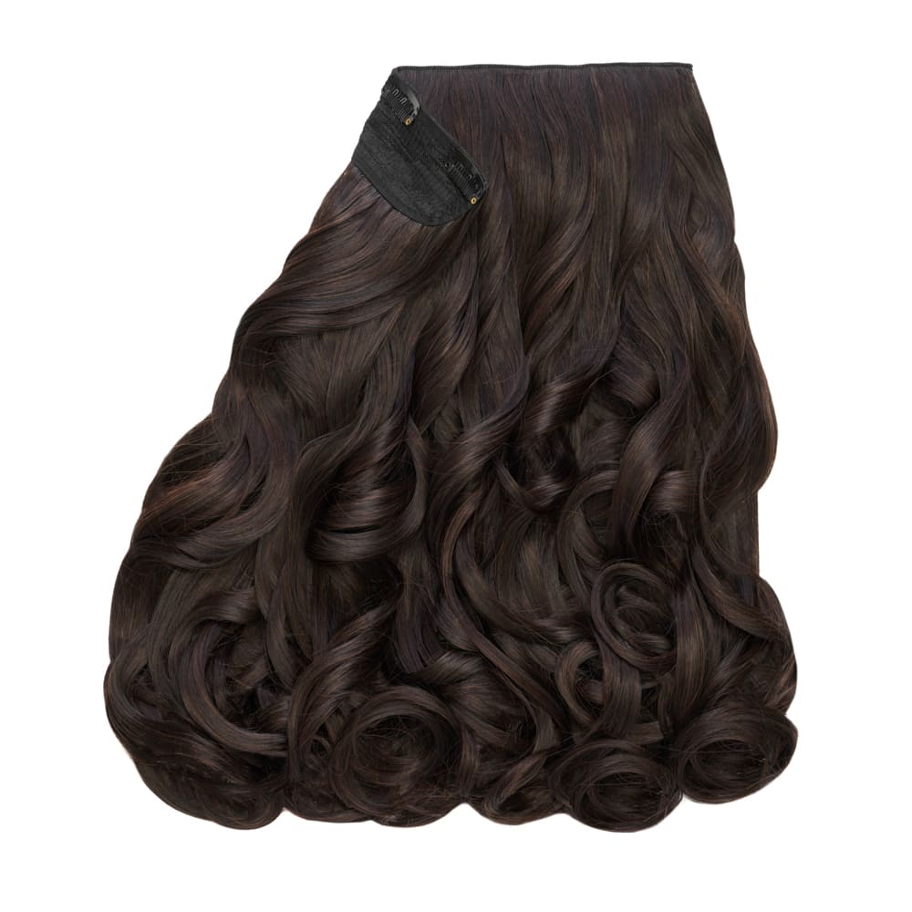Stranded 16 Inch One Piece Synthetic Curly Clip-in Hair Extension - Colour Dark Brown