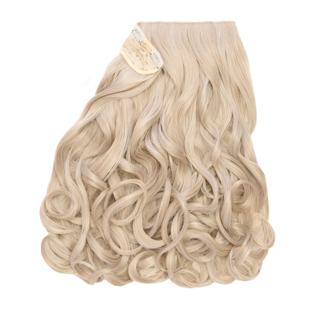Stranded 16 Inch One Piece Synthetic Curly Clip-in Hair Extension - Colour Ash Blonde