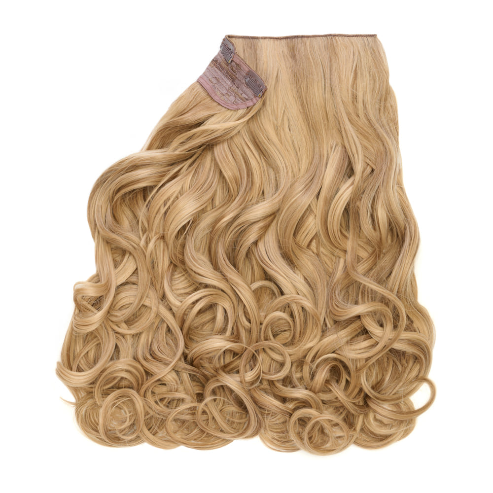 Stranded 16 Inch One Piece Synthetic Curly Clip-in Hair Extension - Colour Vanilla Blonde