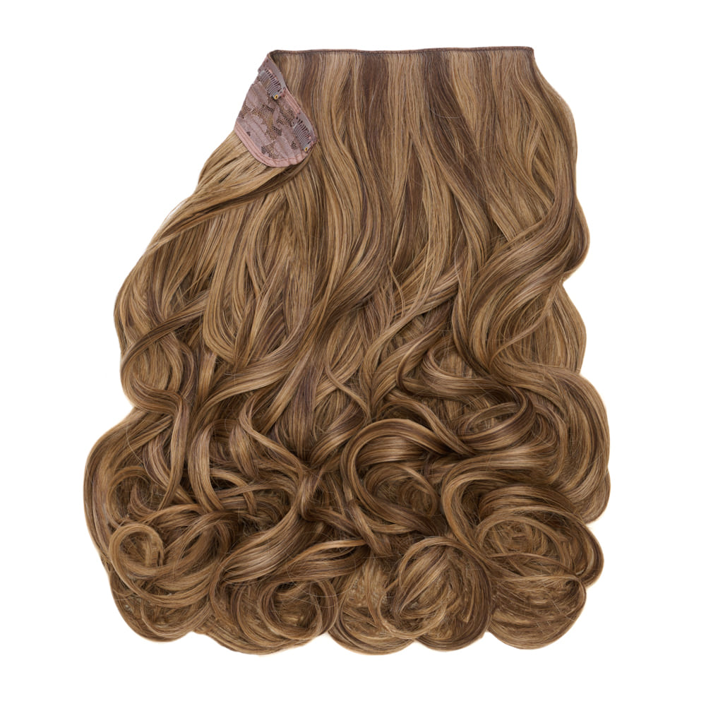 Stranded 20 Inch One Piece Synthetic Curly Clip-in Hair Extension - Colour Mixed Blonde