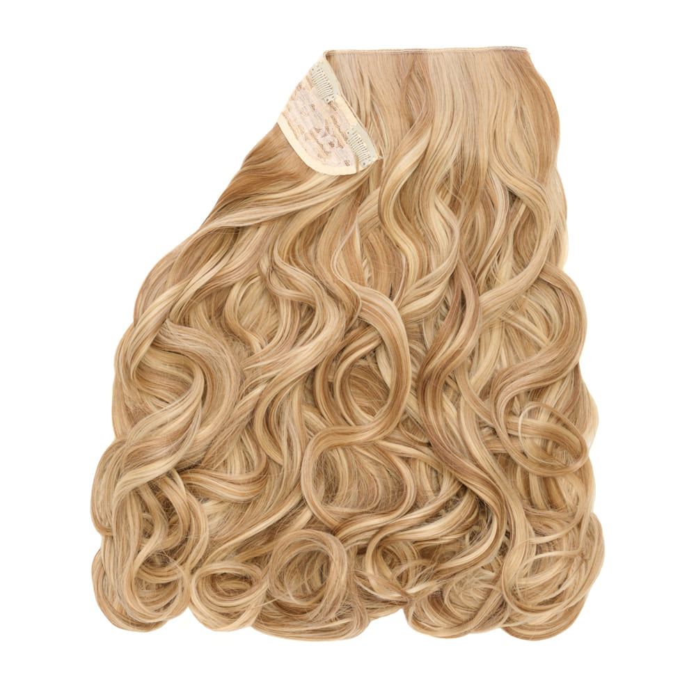 Stranded 20 Inch One Piece Synthetic Curly Clip-in Hair Extension - Colour Medium Blonde