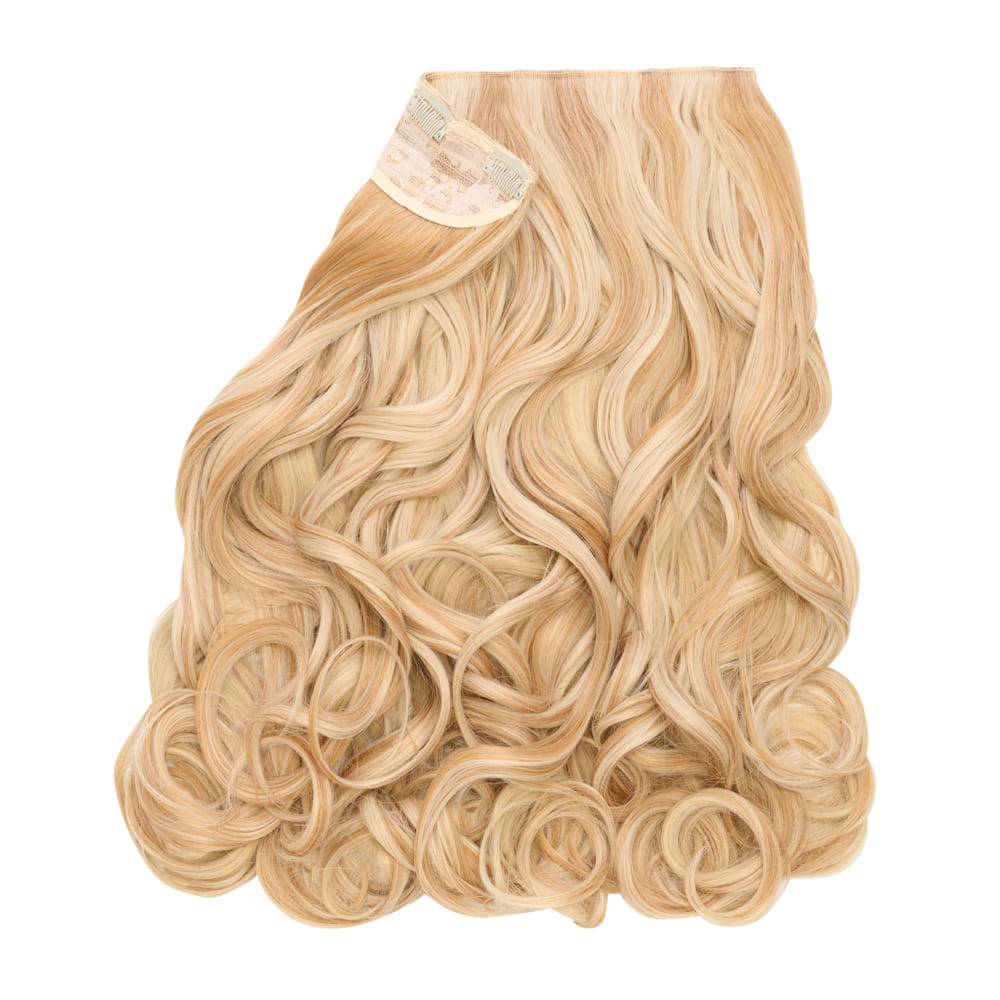 Stranded 20 Inch One Piece Synthetic Curly Clip-in Hair Extension - Colour Strawberry Blonde
