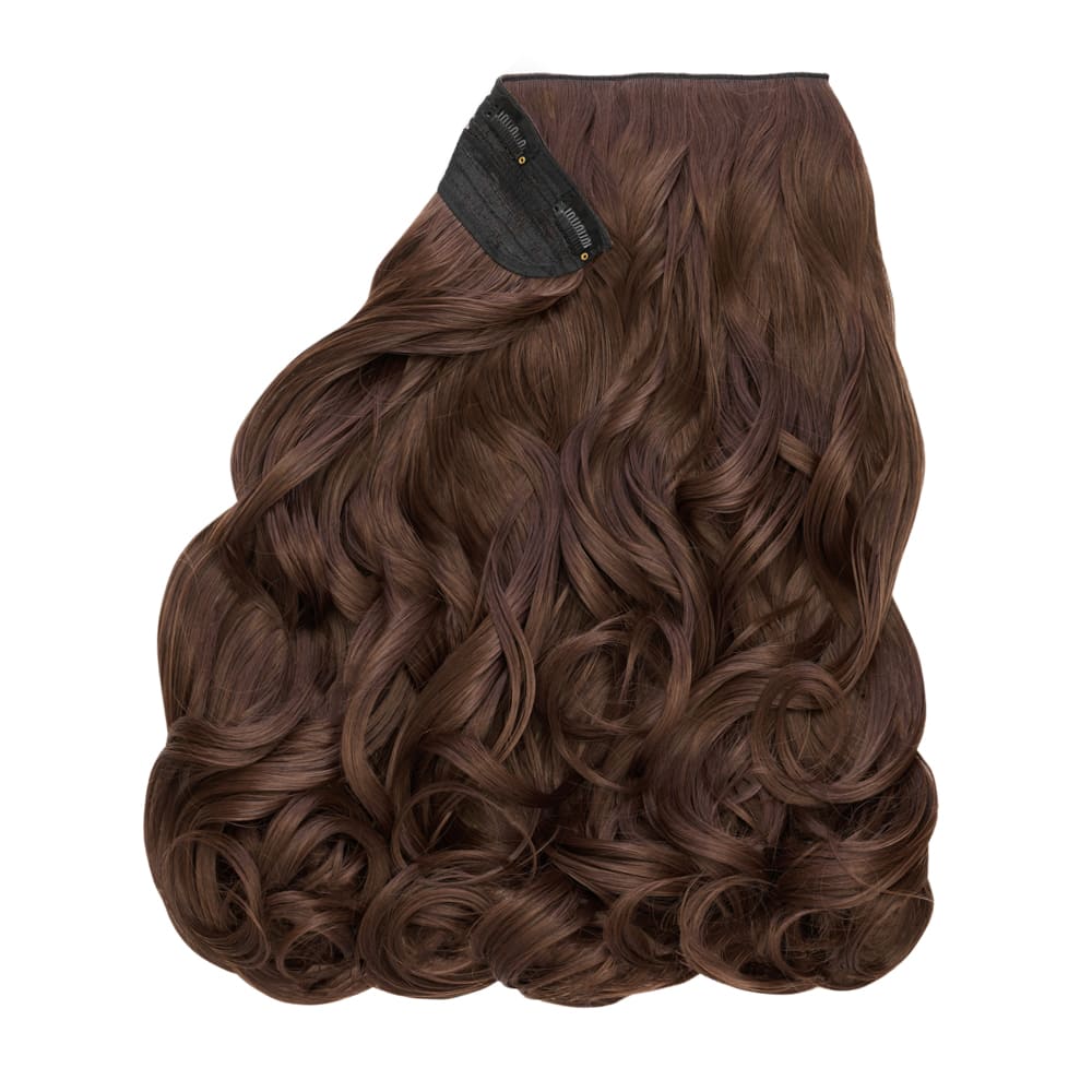 Stranded 20 Inch One Piece Synthetic Curly Clip-in Hair Extension - Colour Medium Brown