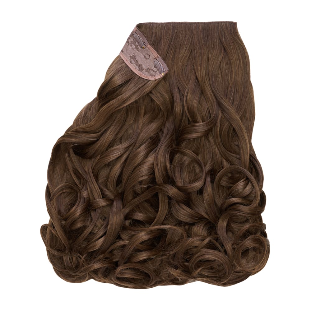 Stranded 20 Inch One Piece Synthetic Curly Clip-in Hair Extension - Colour Light Brown