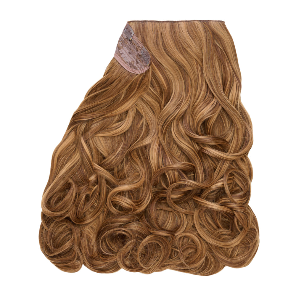 Stranded 20 Inch One Piece Synthetic Curly Clip-in Hair Extension - Colour Honey Blonde