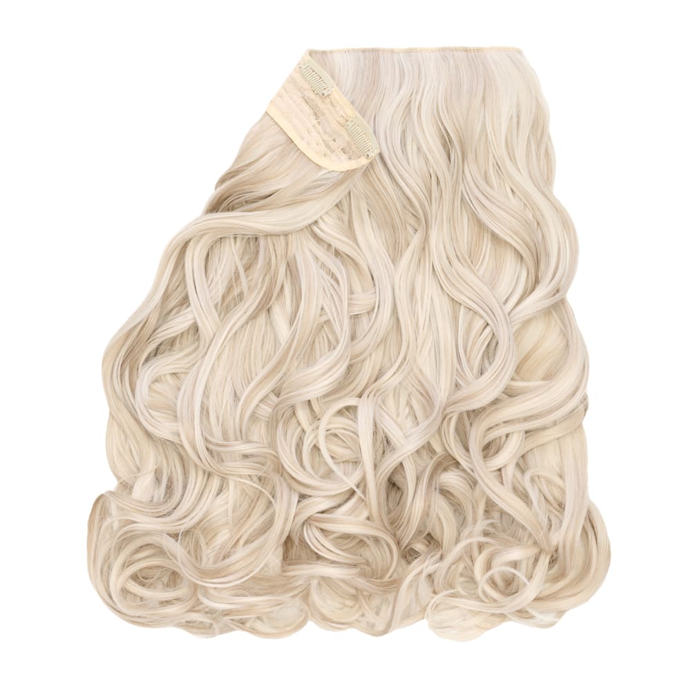 Stranded 20 Inch One Piece Synthetic Curly Clip-in Hair Extension - Colour Silver