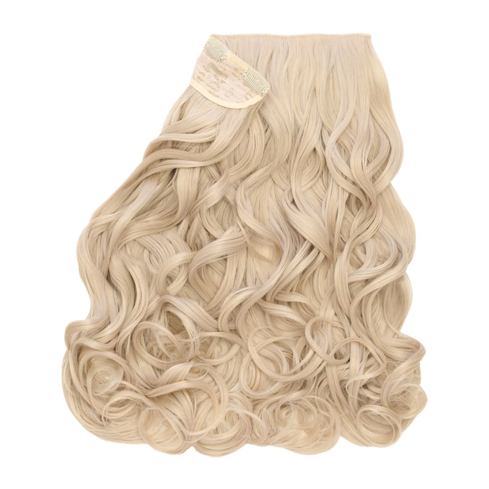Stranded 20 Inch One Piece Synthetic Curly Clip-in Hair Extension - Colour Light Ash Blonde