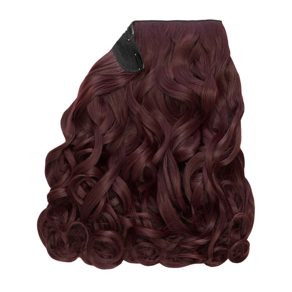 Stranded 20 Inch One Piece Synthetic Curly Clip-in Hair Extension - Colour Plum