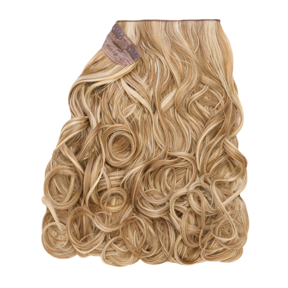 Stranded 20 Inch One Piece Synthetic Curly Clip-in Hair Extension - Colour Highlighted Blonde