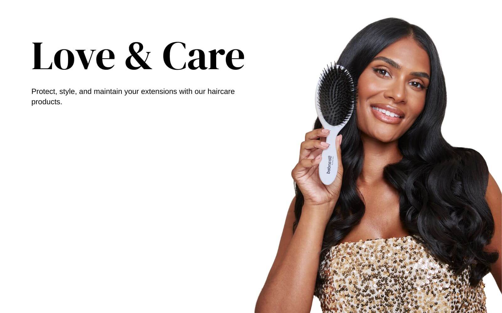White Extension brush designed for clip in extensions. Raised bristles to prevent snagging on attachments.