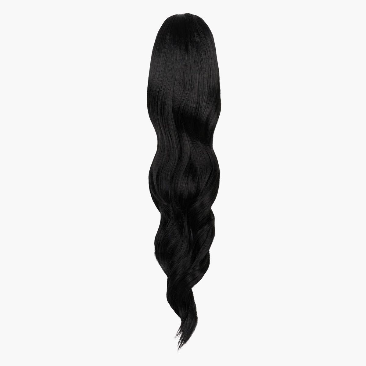 Stranded Long Wand Wave Clip-in Ponytail in Black Magic (#1)