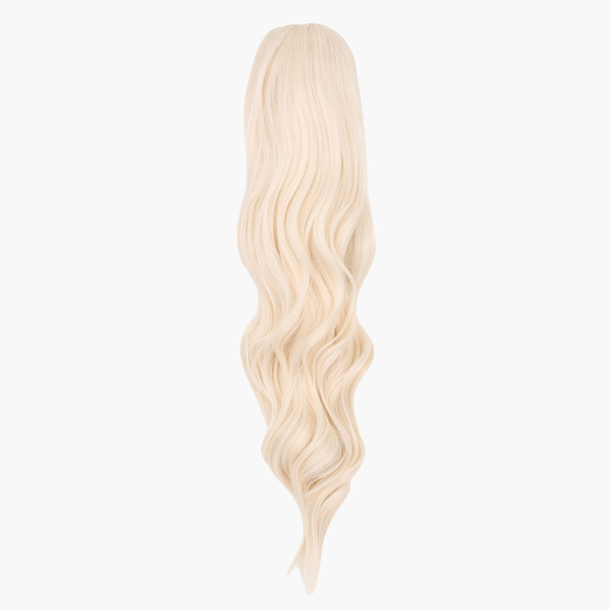 Stranded Long Wand Wave Clip-in Ponytail in White Lily (#600)