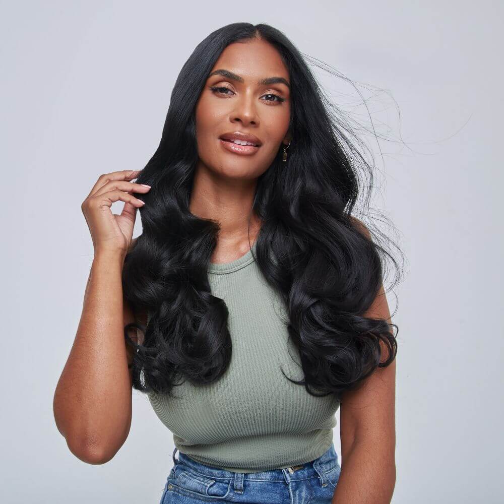 Stranded 20" Lace Clip-in Human Hair Extension (170g) #613 Daisy