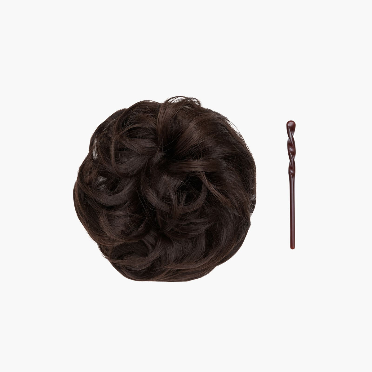 Stranded Mini Messy Bun in Chocolate Dahlia (#4)