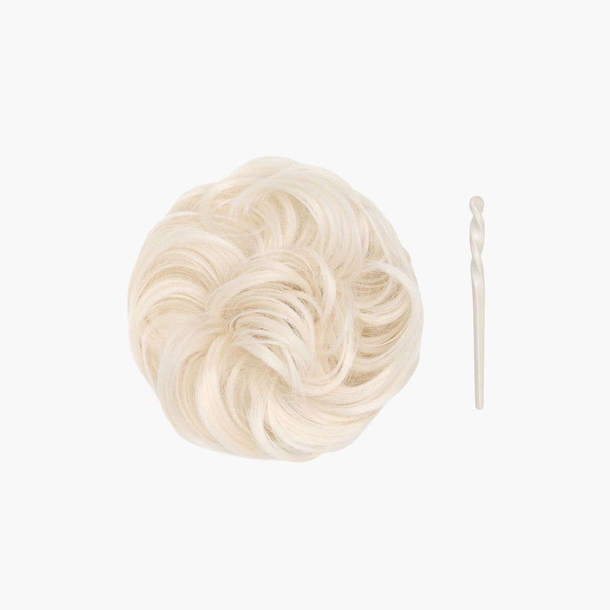 Stranded Mini Messy Bun in White Lily (#600)