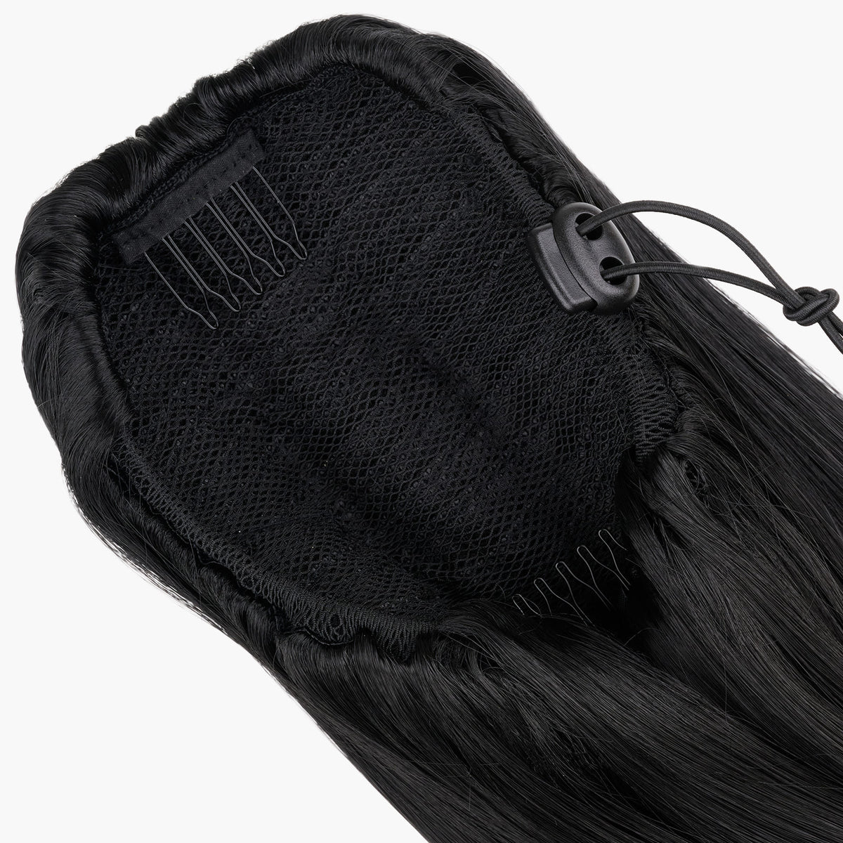 Black Magic shade – Stranded Long Wand Wave Clip-in Ponytail
