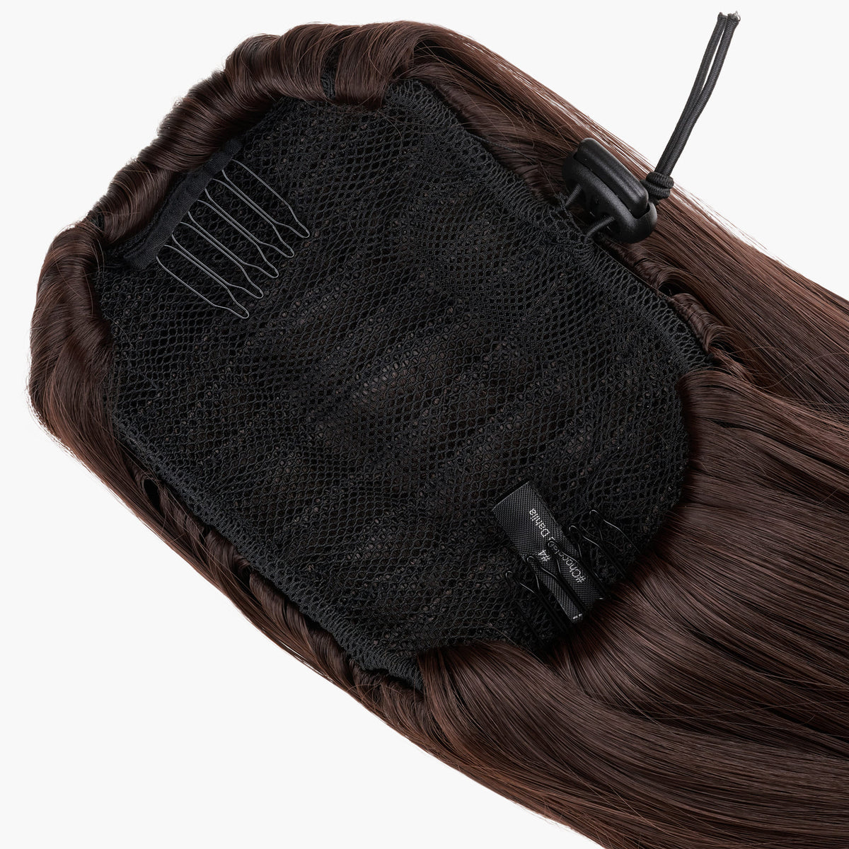 Chocolate Dahlia shade – Stranded Blowout Clip-in Ponytail