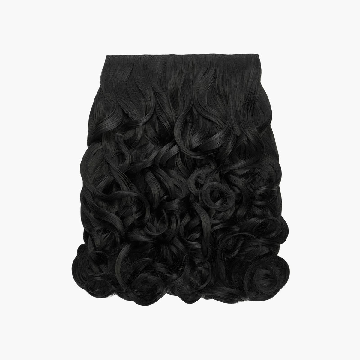 Stranded 16" One Piece Curly Clip-in Hair Extension in Black Magic (#1)