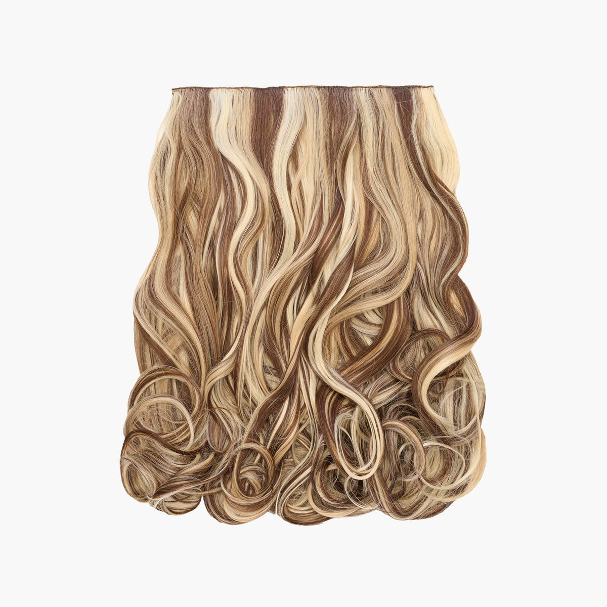 Stranded 16" One Piece Curly Clip-in Hair Extension in Safari Sunset (#6/16/613)