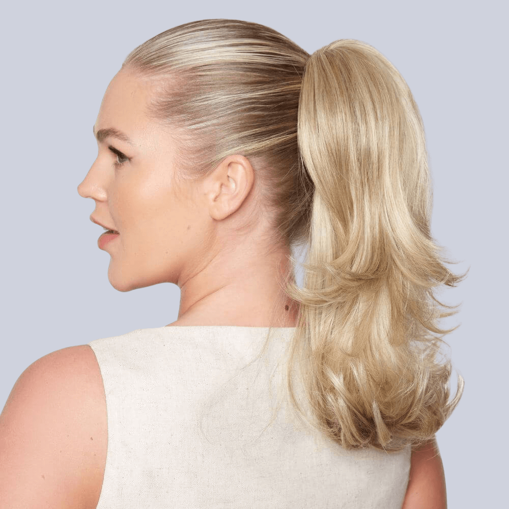 Stranded Medium Flicky Clip-on Ponytail #8 Hazel Princess