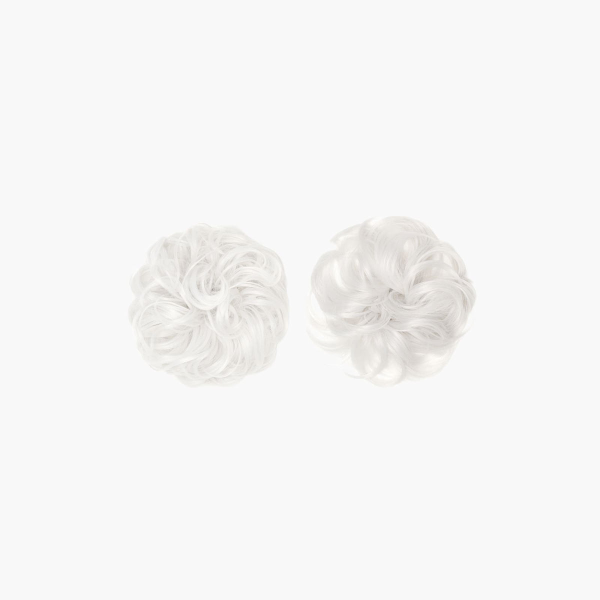 Stranded Bun Duo - Curly & Flicky Styles in Snowdrop (#113)