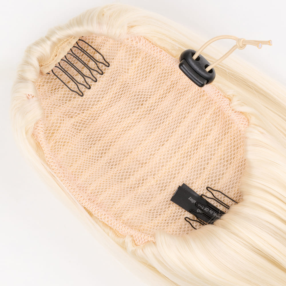 12 Inch Bardot Style Clip-in Invisible Attached Extension in colour Platinum Blonde