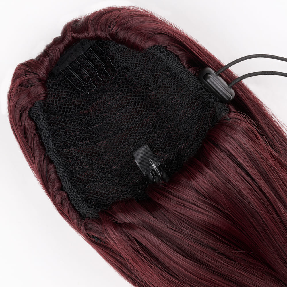 12 Inch Long Waved Clip-in Invisible Attached Extension in colour Plum