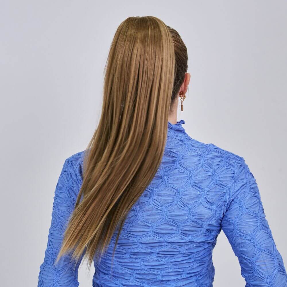 Stranded Long Straight Clip-in Ponytail #1B Queen of the night