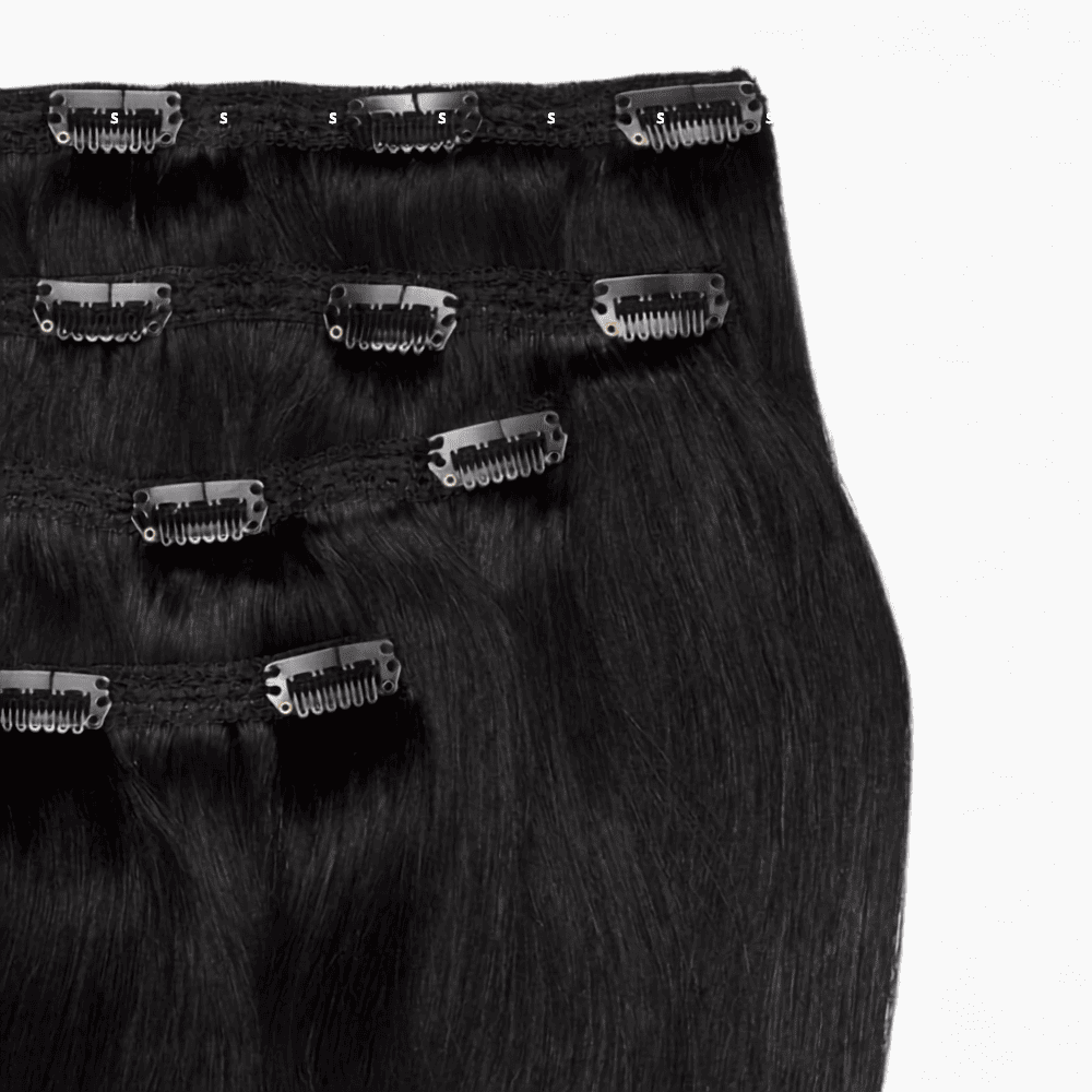 Black Magic Stranded 16" Lace Clip-in Human Hair Extension
