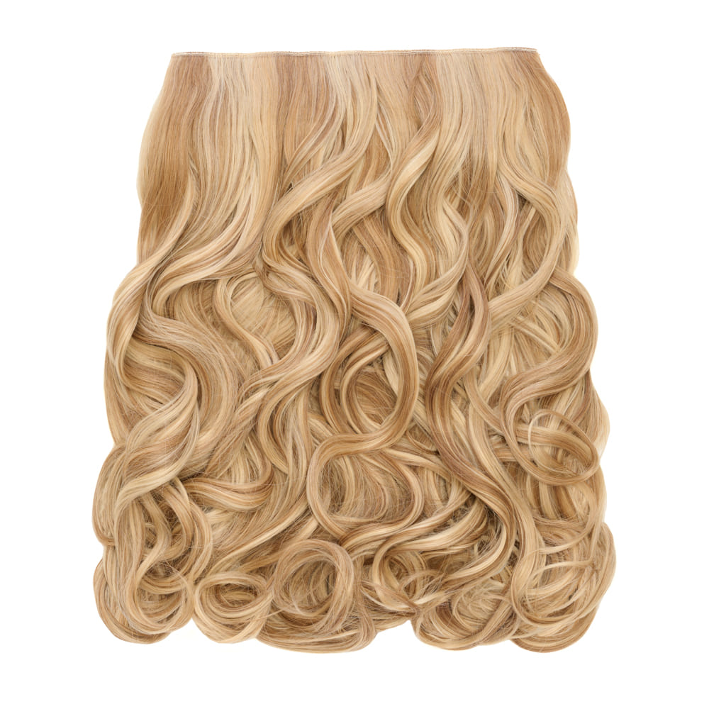 Stranded 16 Inch One Piece Curly Clip-in Hair Extension - Colour Medium Blonde