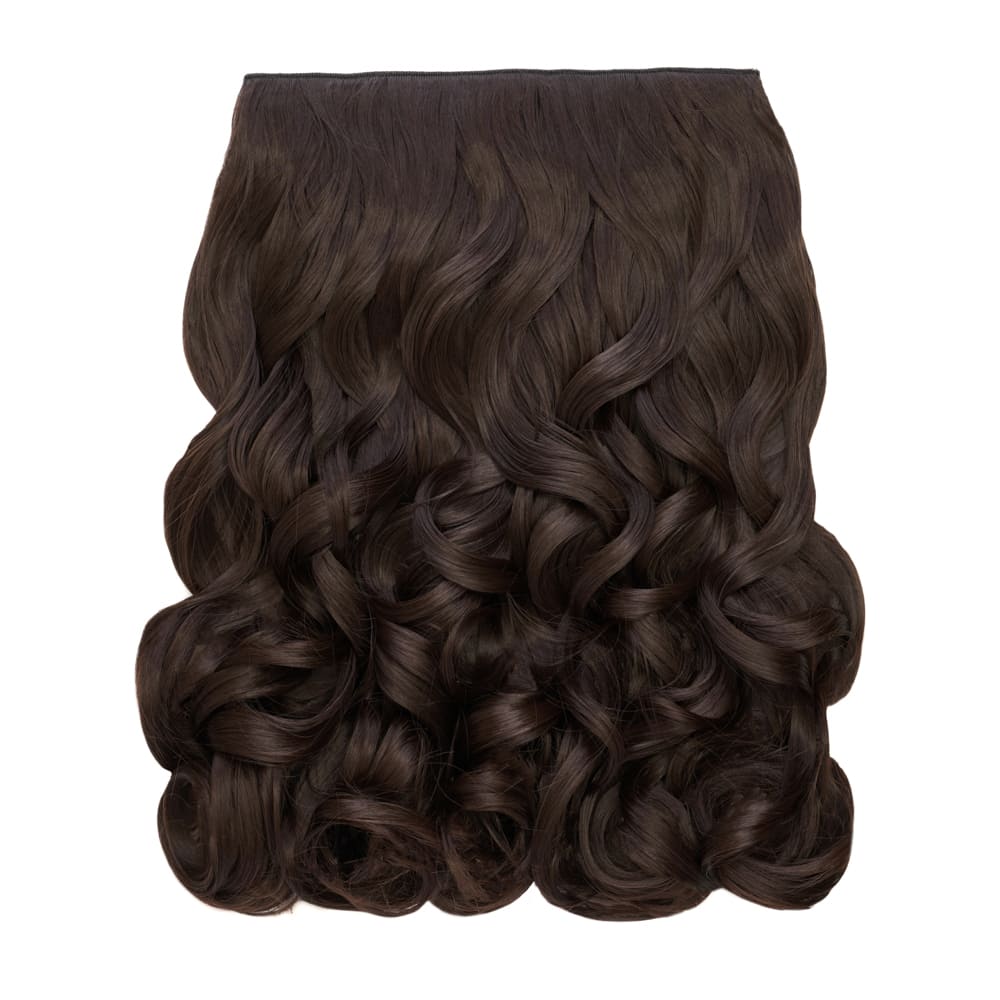 Stranded 16 Inch One Piece Curly Clip-in Hair Extension - Colour Chocolate Brown