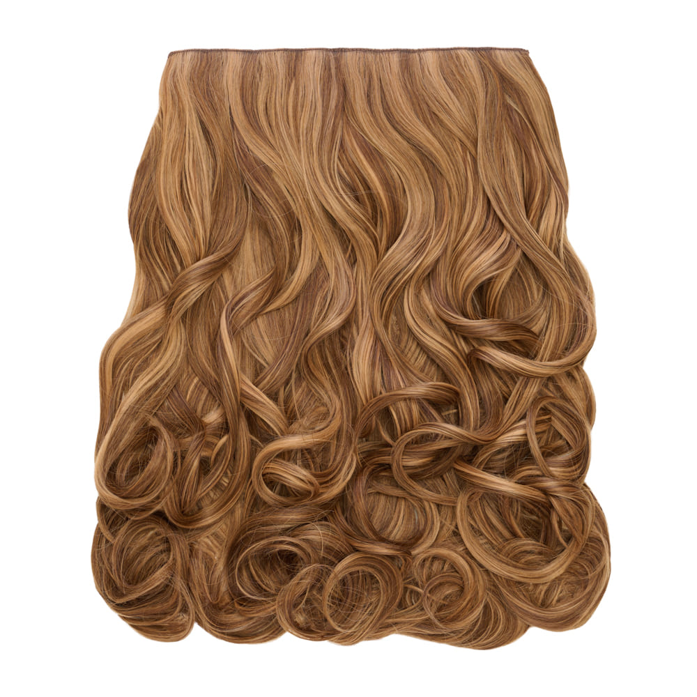 Stranded 16 Inch One Piece Curly Clip-in Hair Extension - Colour Honey Blonde
