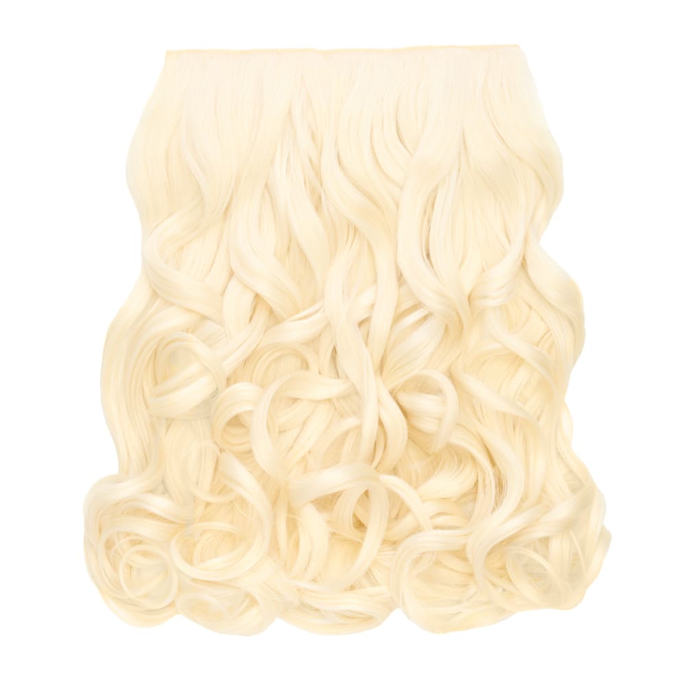 Stranded 16 Inch One Piece Curly Clip-in Hair Extension - Colour Platinum Blonde