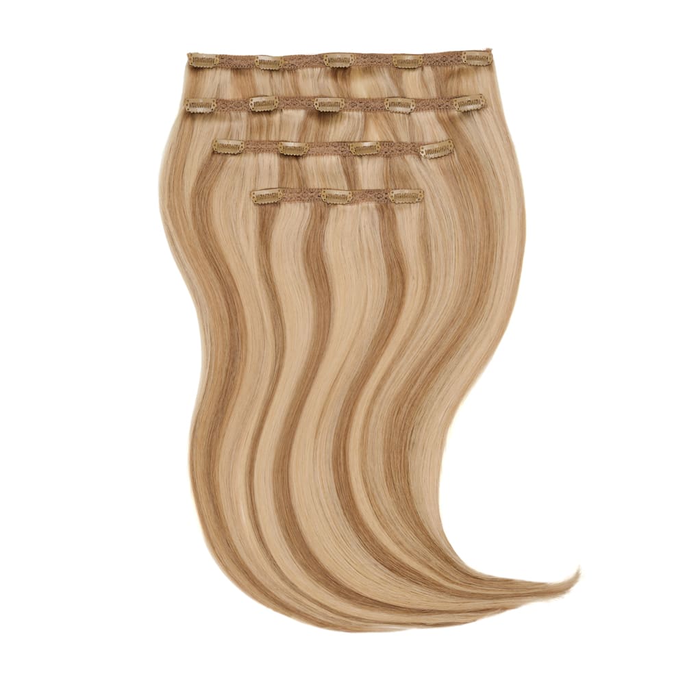 Stranded 16 Inch Four Piece 100% Human Hair Clip-in Extensions - Colour Medium Blonde