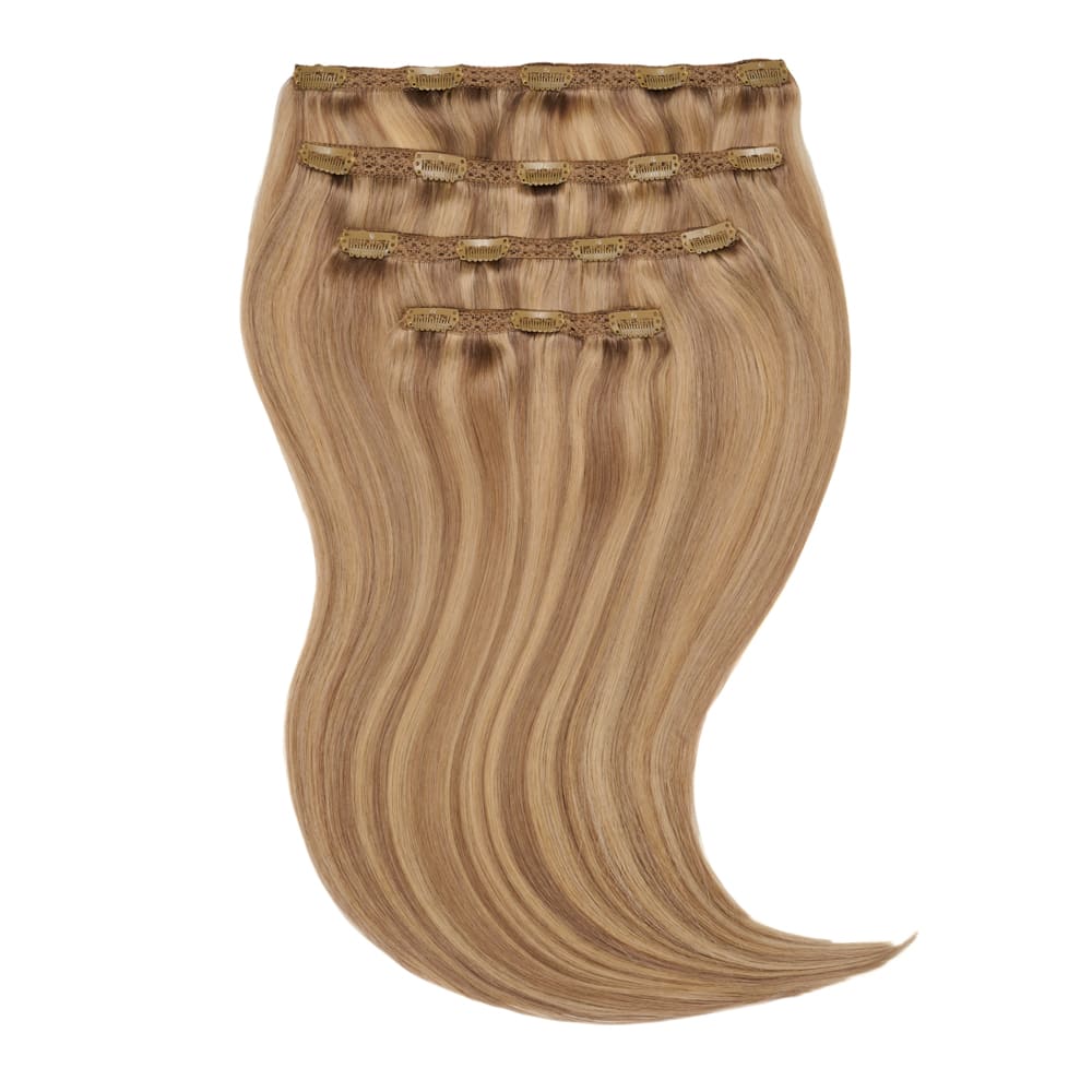 Stranded 16 Inch Four Piece 100% Human Hair Clip-in Extensions - Colour Mousy Brown