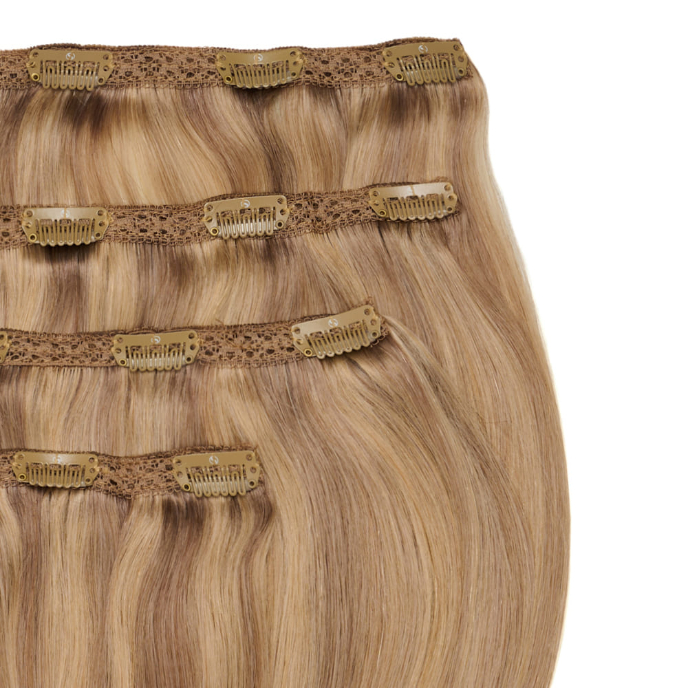 Stranded 16 Inch Lace Track 100% Human Hair Clip-in Extensions - Colour Mousy Brown