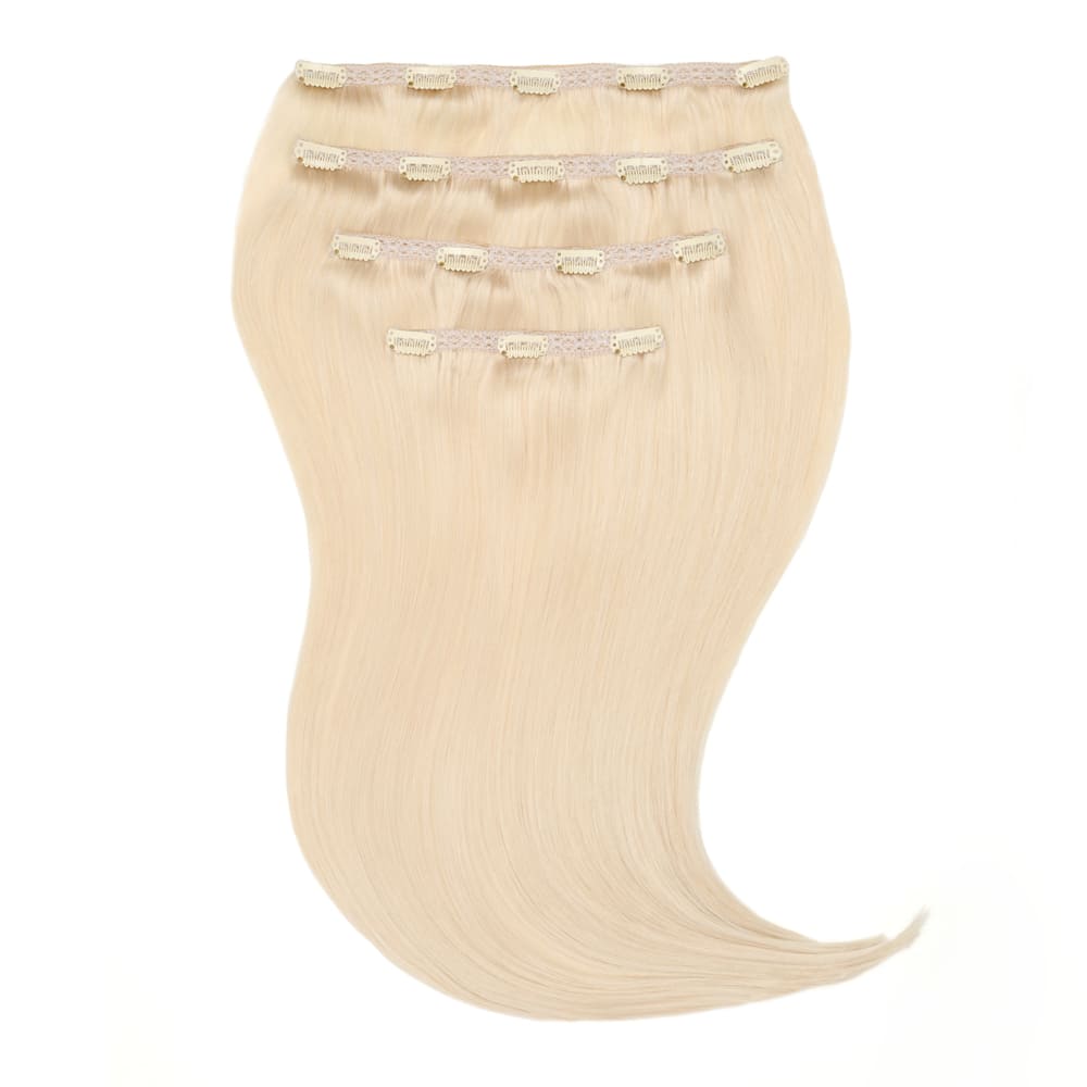 Stranded 16 Inch Four Piece 100% Human Hair Clip-in Extensions - Colour Swedish Blonde