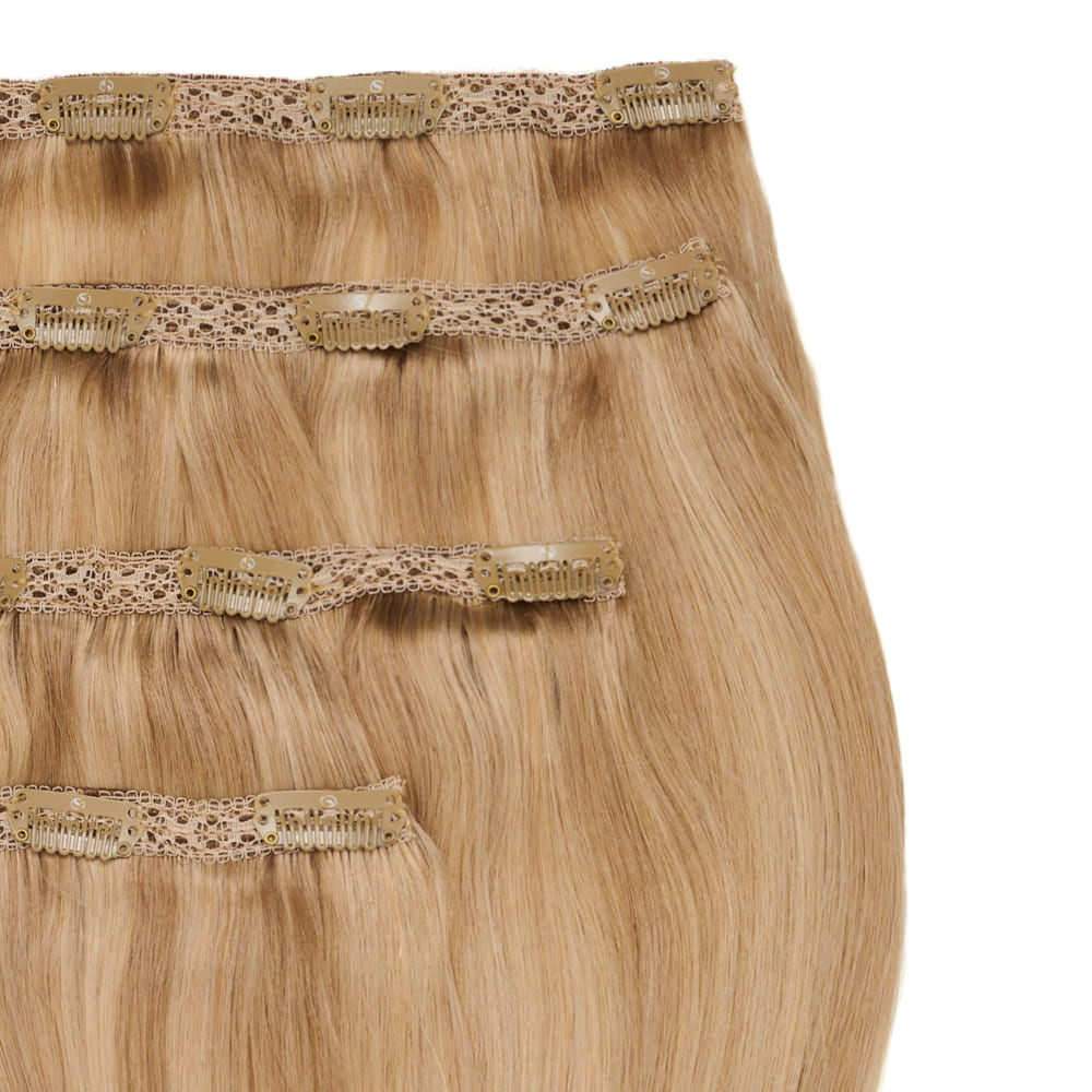 Stranded 16 Inch Lace Track 100% Human Hair Clip-in Extensions - Colour Vanilla Blonde