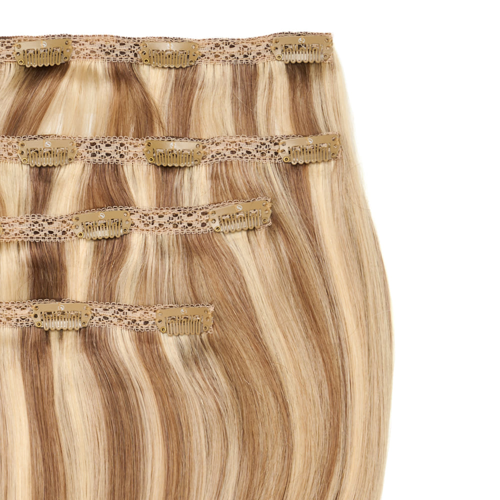 Stranded 20 Inch Lace Track 100% Human Hair Clip-in Extensions - Colour Highlighted Blonde