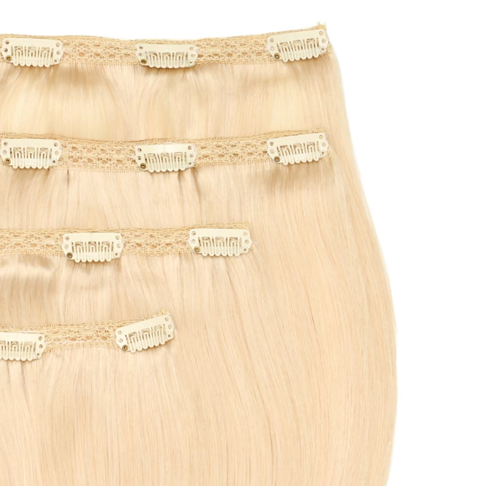Stranded 20 Inch Lace Track 100% Human Hair Clip-in Extensions - Colour Warm Blonde