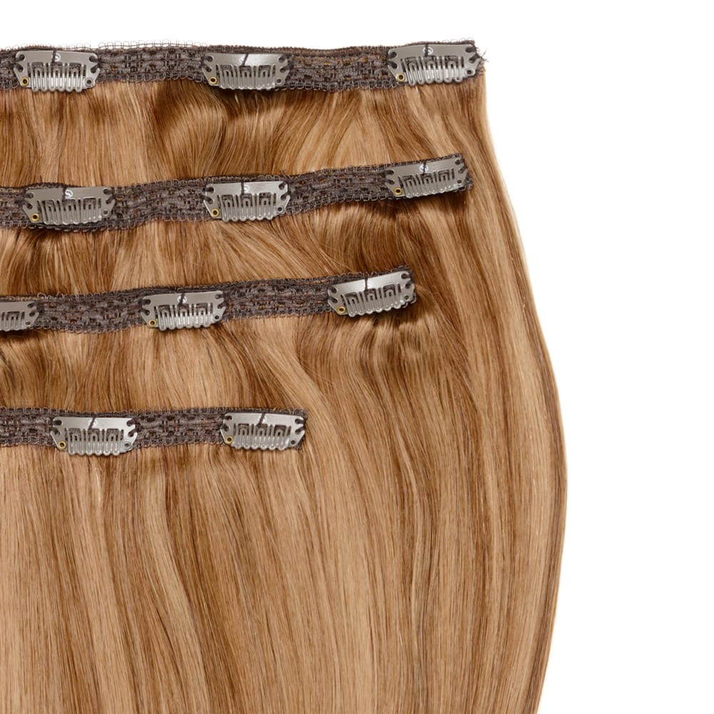 Stranded 20 Inch Lace Track 100% Human Hair Clip-in Extensions - Colour Honey Blonde