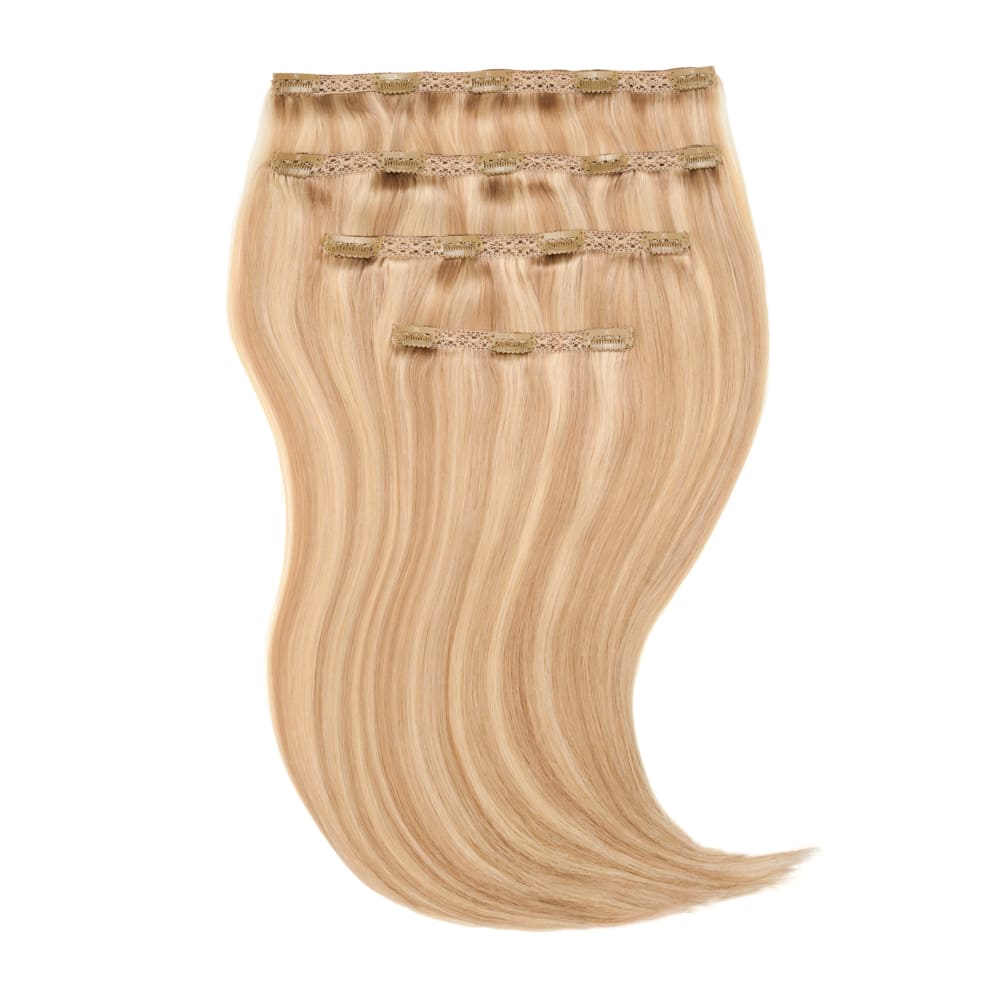 Stranded 20 Inch Four Piece 100% Human Hair Clip-in Extensions - Colour Mixed Blonde