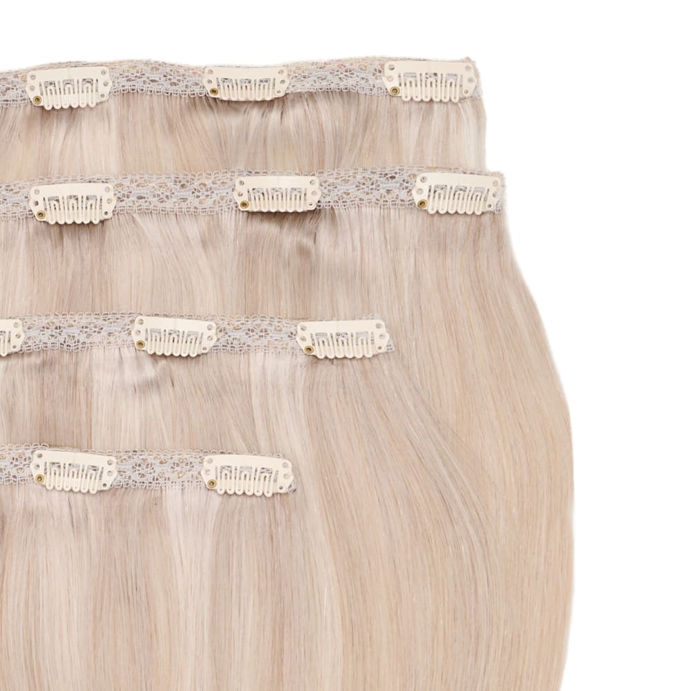Stranded 20 Inch Lace Track 100% Human Hair Clip-in Extensions - Colour Silver